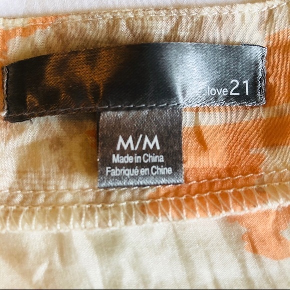 Forever 21 Top Silk Ivory and Coral Beaded Kimono Sleeve Deep Vneck Cover Up - Picture 10 of 12